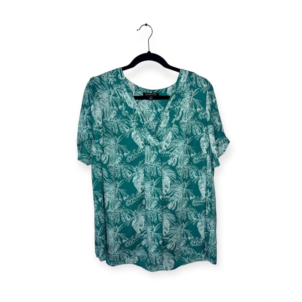 41 Hawthorn Teal & White Floral Top